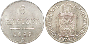 6 kreuzer, 1849
